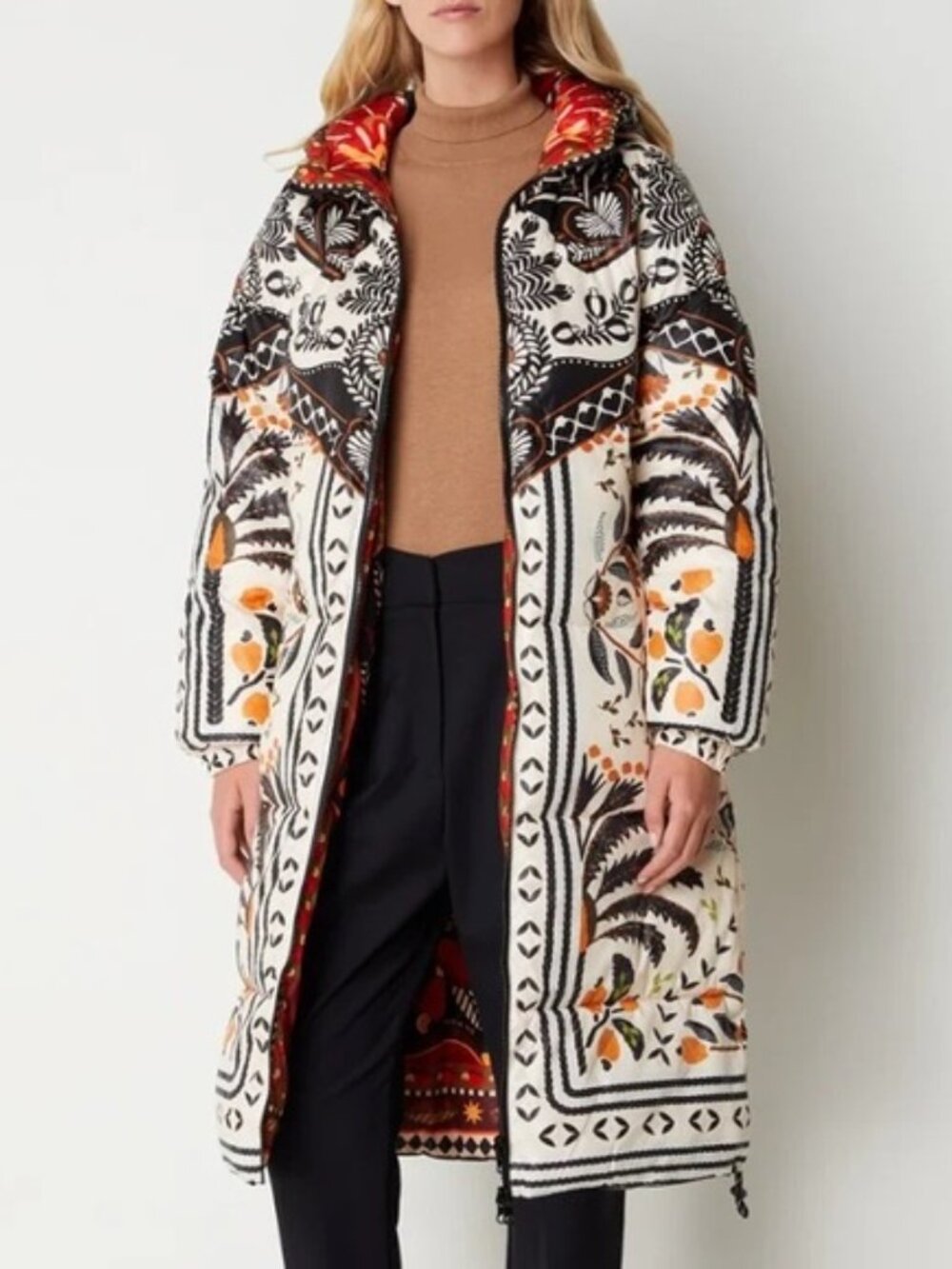 Farm Rio Palms Paradise Sand Reversible Puffer Jacket - Picture 3 of 5